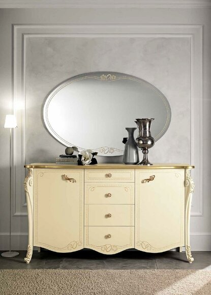 Kommode Sideboard Beige Sideboards Schrank Kommoden Möbel Massiv Holz Bizzotto