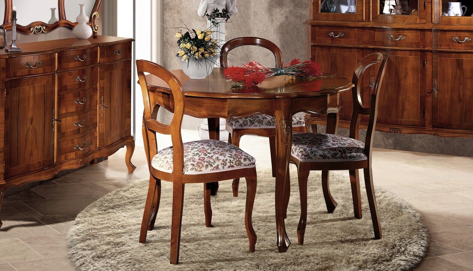 runde Tisch Stühle 4tlg Esszimmer Holztisch Esszimmer Set Stuhl Esstisch Gruppe