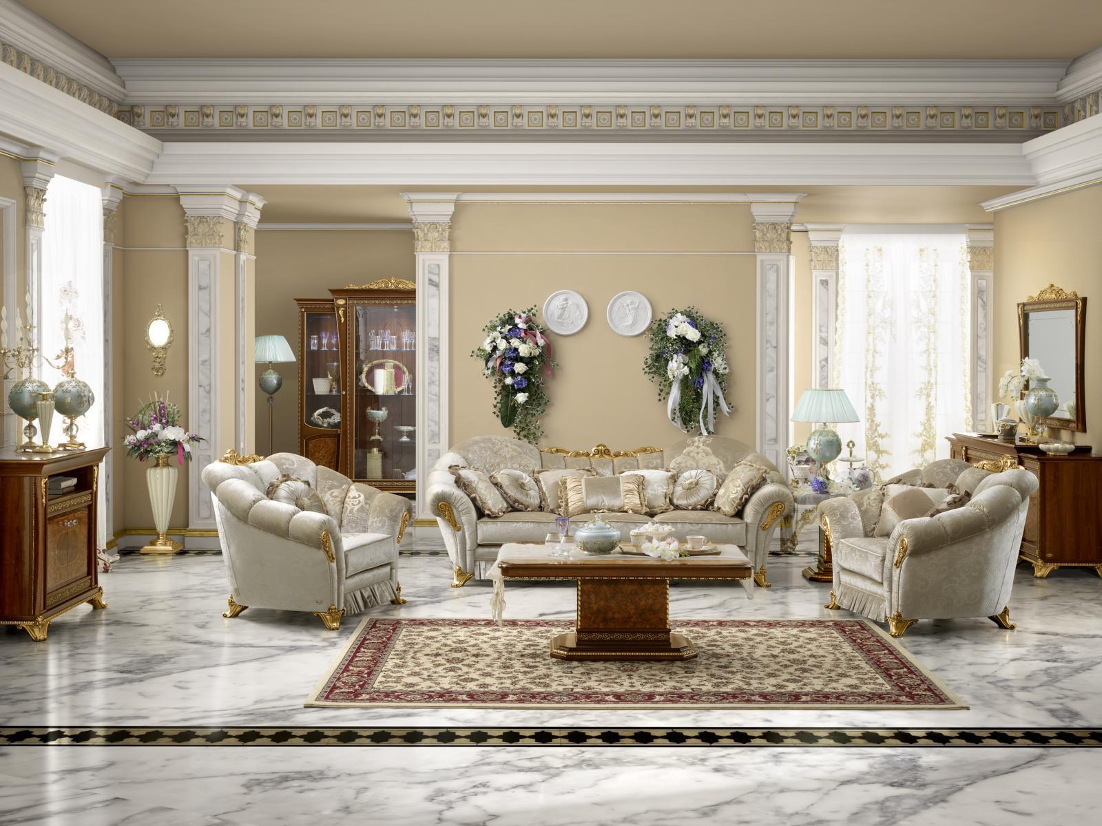 Wohnzimmer Stoff Couch Sofagarnitur Set 3+1+1 Sitzer Sofa Sitz Polster Italien