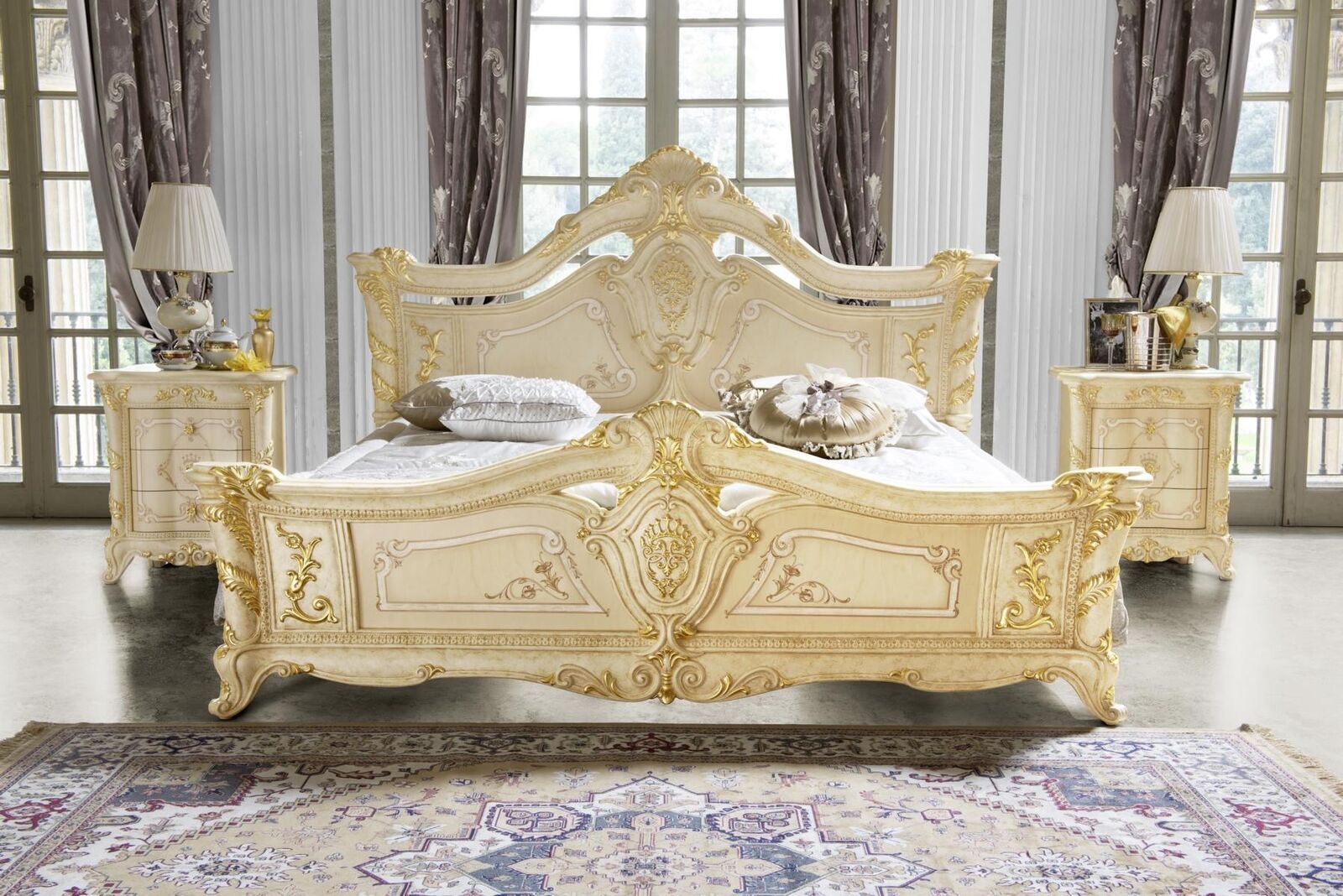 Doppelbett Betten Schlafzimmer Möbel Massivholz MobilPiu Luxus Bett