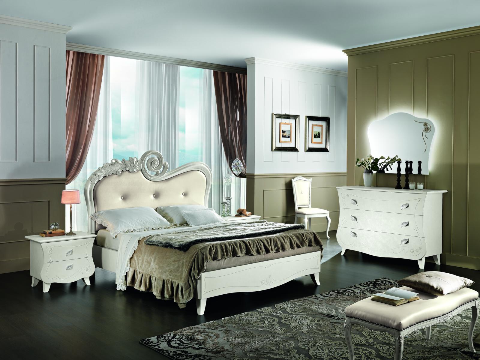 Komplett Set Bett Nachttisch Kommode Neu Design Schlafzimmer 5 tlg. Schlafzimmer