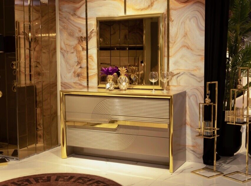 Kommode Sideboard Metall xxl Gold Big Kommoden Italienische Stil Möbel Anrichte