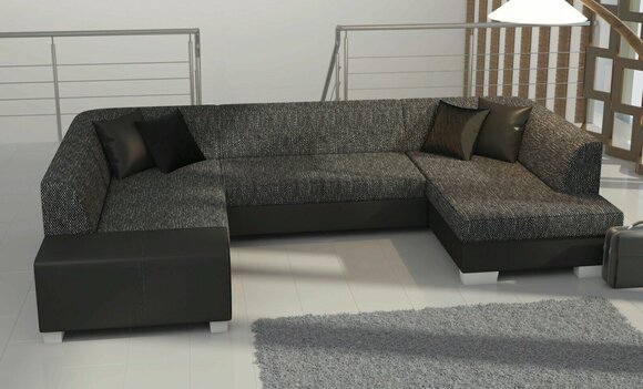 Wohnlandschaft Big XXL Schlafsofa Polster Sitz Eck Garnitur Bettfunktion Sofa