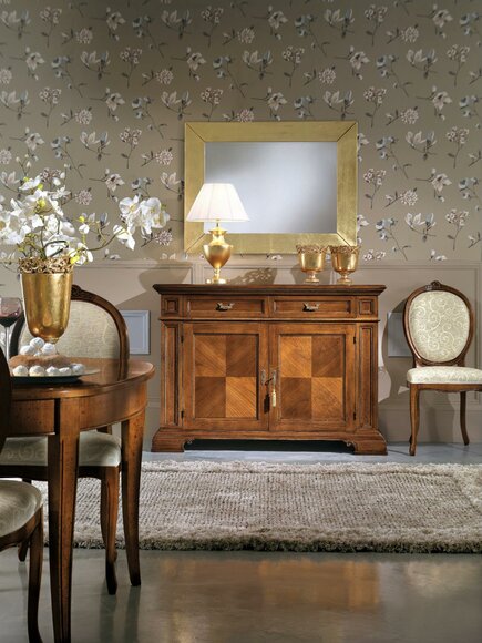 Kommode mit Spiegel Konsole Möbel Kommoden Schrank Design Sideboard 2tlg.