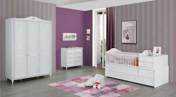 Kinderzimmer 3tlg Set Schlafzimmer Kleiderschrank Kommode Jugendzimmer Möbel Neu