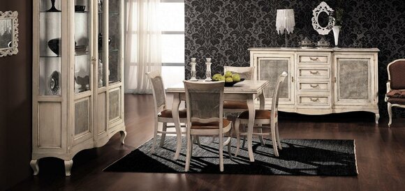 Möbel Einrichtung Gruppe Tisch + 4 Stuhl Set 5tlg. Garnitur Esszimmer
