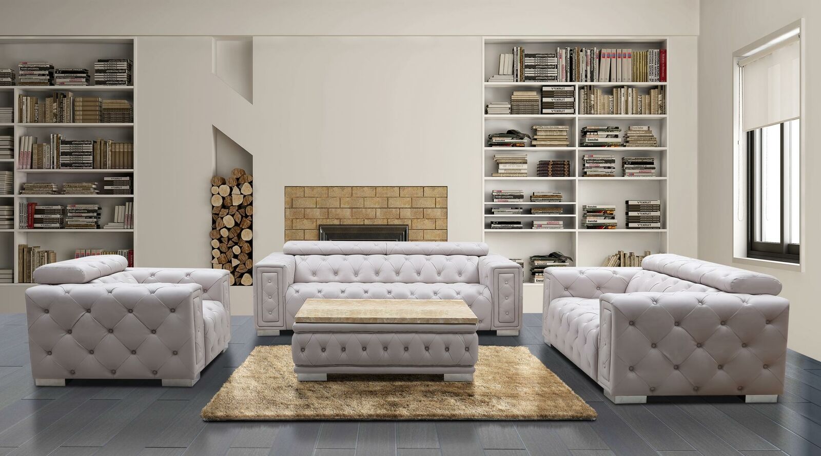 Couch Set Garnitur Polster Leder Design Chesterfield Sofagarnitur 3+2+1 9914 Neu