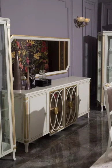 Sideboard Luxus Holz Anrichte Schränke Wohnzimmer Glasschrank Neu