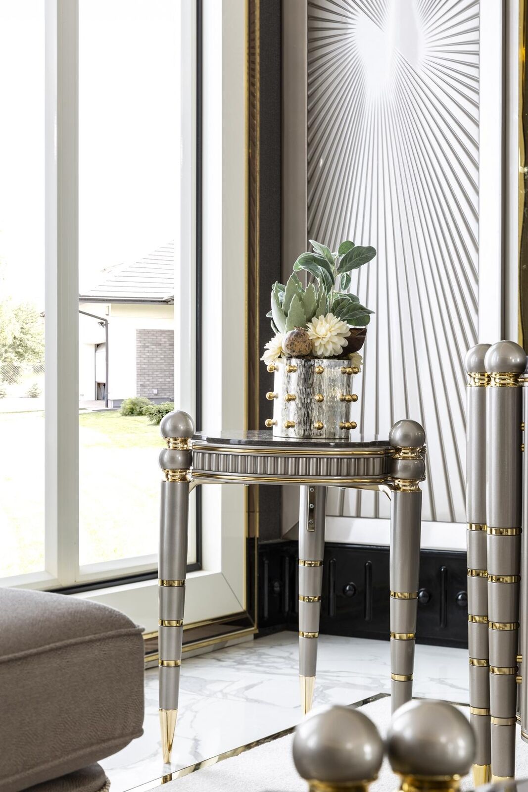 Beistelltisch Grau Design Elegantes Schön Wohnzimmer Modern Luxus Tische Neu