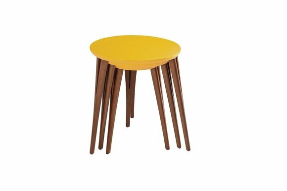 Holztische Beistelltische Blumenständer Set Beistelltisch Tisch Couchtisch 3tlg.