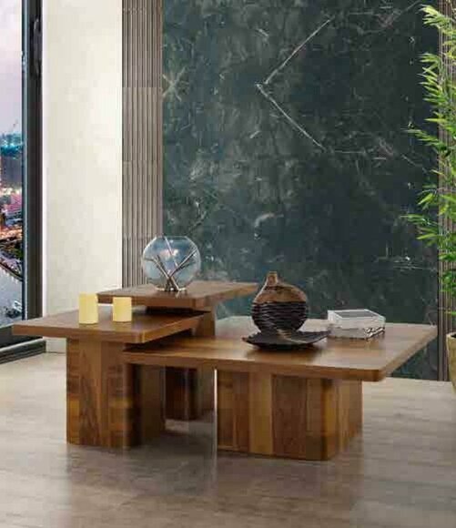 Holztisch Couchtisch Set 3tlg. Tisch Sets Wohnzimmer Sofa Holz Tische Möbel Neu