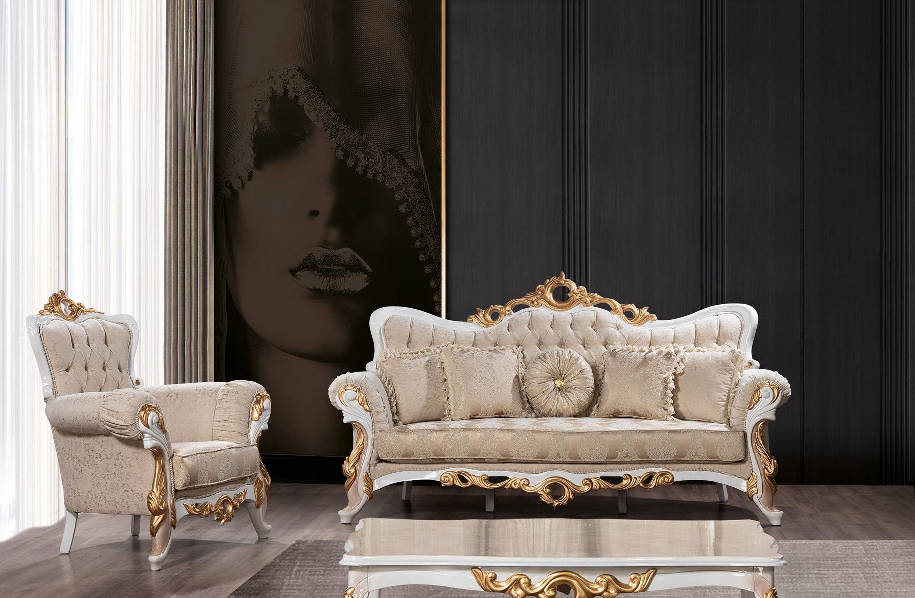 Sofagarnitur 3+1 Sitzer Set Design Sofas Polster Couchen Leder Relax Klassiker