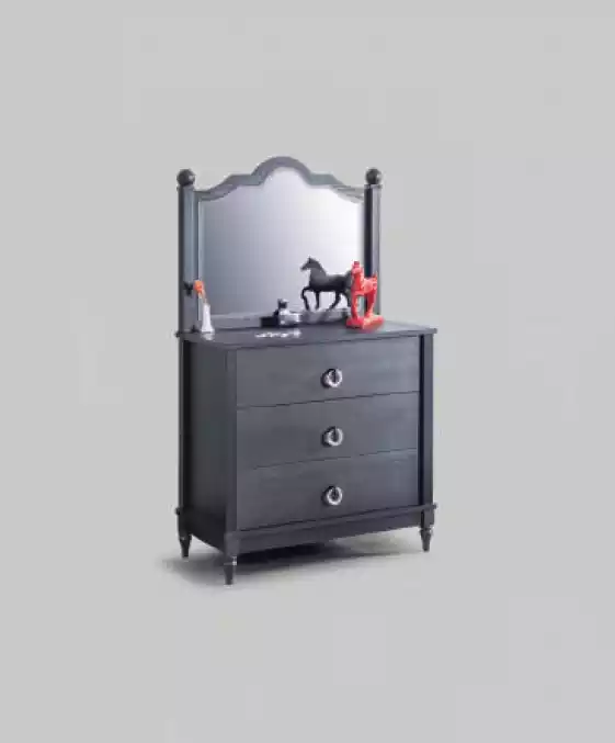 Kommode mit Spiegel Modern Schwarz mit Schubladen Kommode mit Schlafzimmer