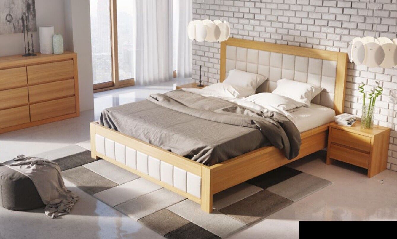 Echtholz Betten Holzbett Doppelbett handgefertigt Echtholz Bett Neu Polsterbett