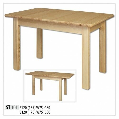 Esstisch Holz Tische Wohn Ess Zimmer Tisch 120/170x80cm Massivholz Esstische