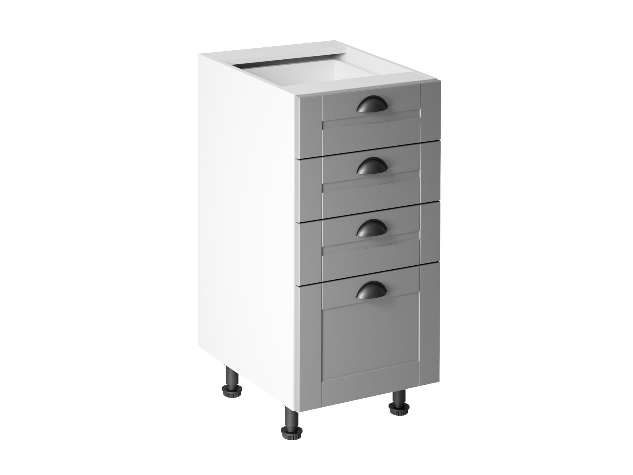 KÜCHENUNTERSCHRANK MIT 4 EINLEGEBÖDEN IN WEISS IM MODERNEN STIL D40S4