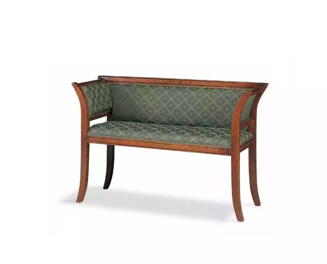 Sitzbank Klassische Bank Luxus Polstermöbel Polster Stoff 116x45x77
