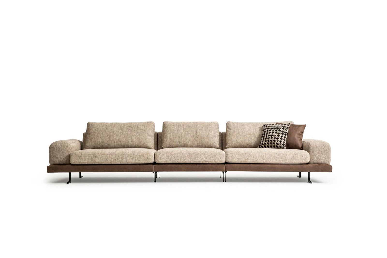 Beiger Fünfsitzer Polstersofas Sofa Textil Couch Sitzmöbel Wohnzimmer