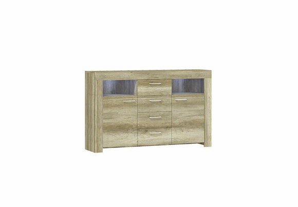 Kommode SK155 Kommoden Sideboard Schrank 2 Türen MDF Holz Schrank 4 Schubladen