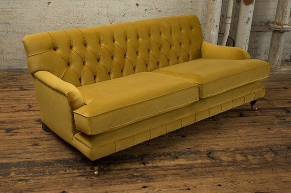 Gelbe Designer Sofa Couch Polster XXL 3 Sitzer Big Sofas Couchen