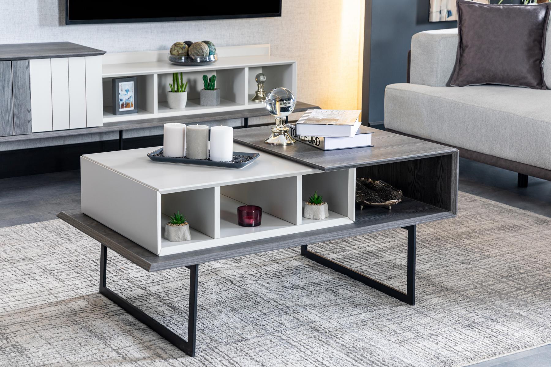 Couchtisch Wohnzimmer Holz Design Luxus Möbel neu grau Stil Modern