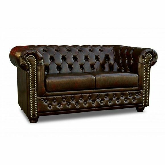 Chesterfield Sofa 2 Sitzer York Couch Polster Sofas Couchen Neu Leder design Neu