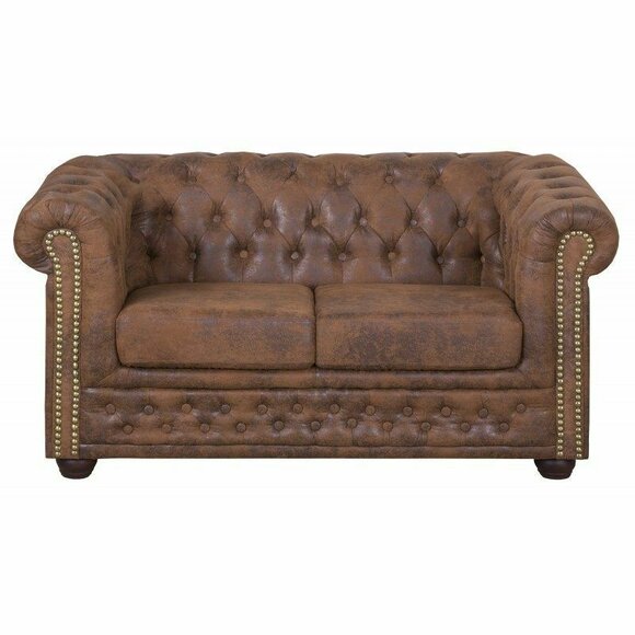 Chesterfield York Gobi 2 Sitzer Leder Couch Polster Sofas Couchen Neu
