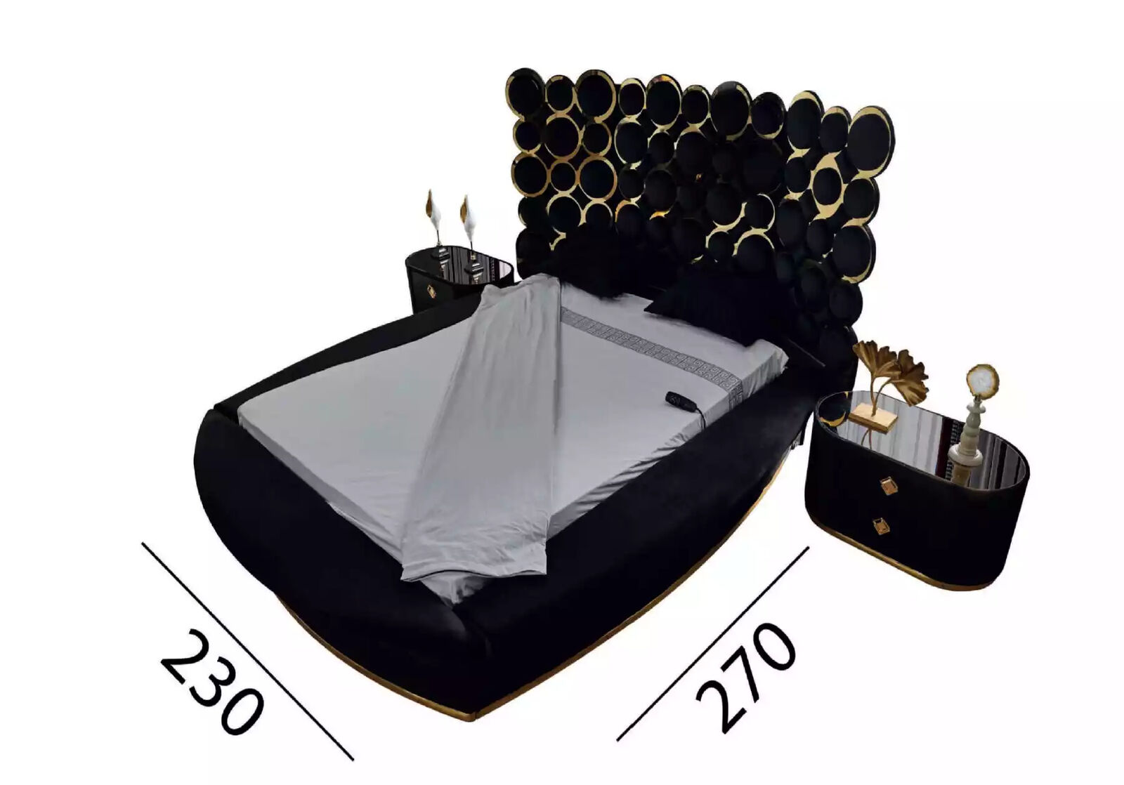 Designerbett Textilbetten Schlafzimmer Doppelbett 200x200cm Bettrahmen