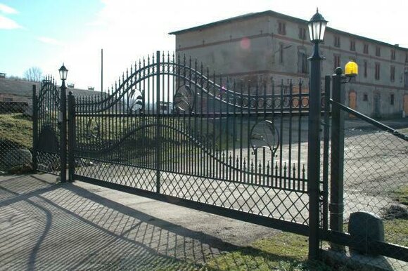 Schmiedeeisen Schiebetor Tor Modern Pforte Tore Einfahrt Schiebetor Eisen M076