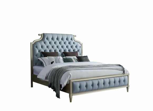 Chesterfield Echtes Holz Bett Design Betten Klassische Luxus Schlafzimmer Neu