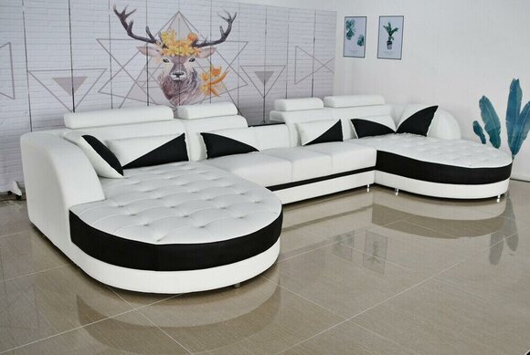 Wohnlandschaft Eck Sofa Design Modern Sofa Couchen Ecksofa U-Form Stoff Couch