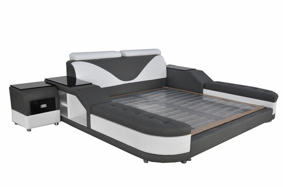 Leder Design Polster Betten + USB Doppel Modernes 140/160/180/200 Bett LB8817