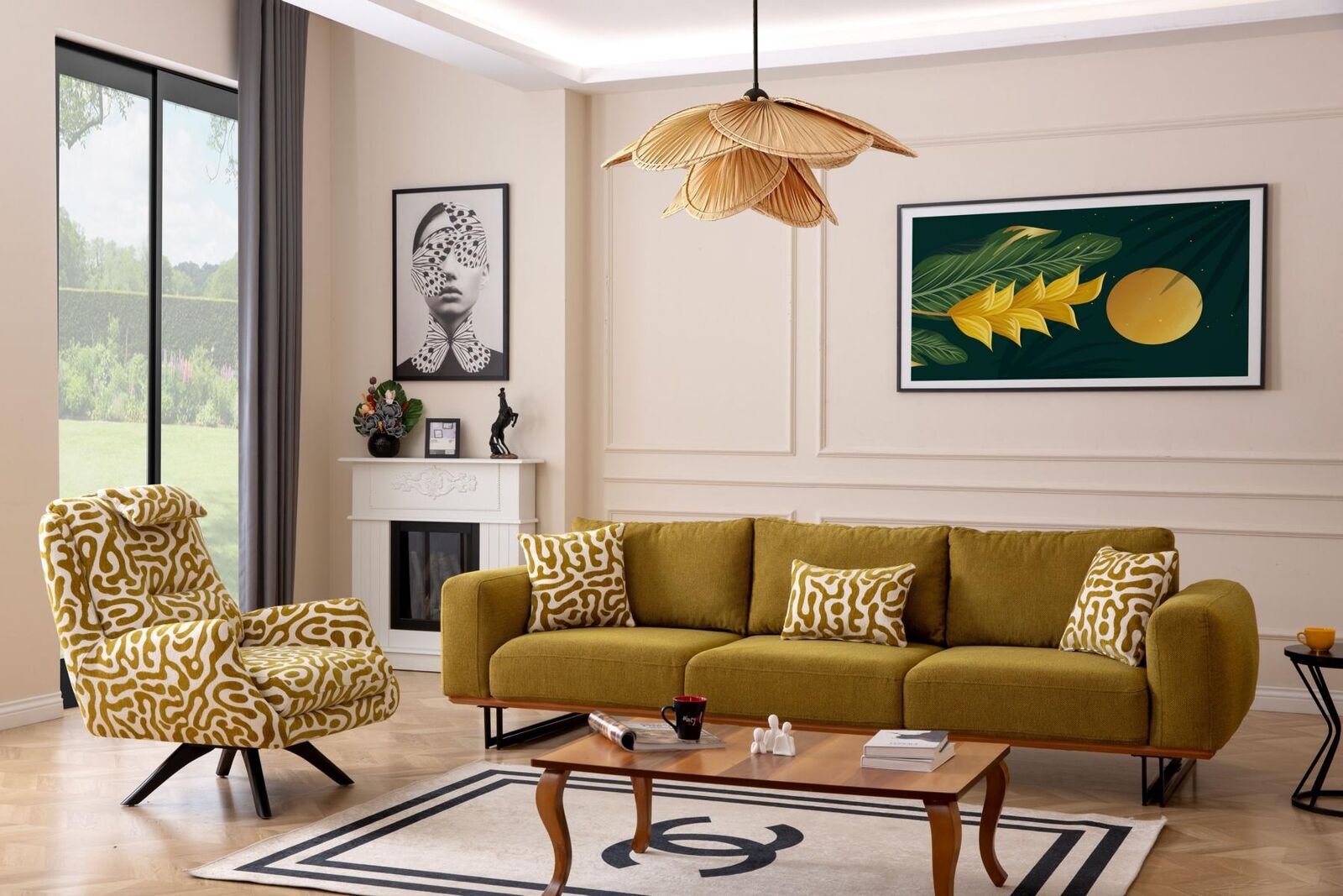 Luxus Sofagarnitur 4 + 1 Sitzer Set Designer Sofa Textil Polster Couchen