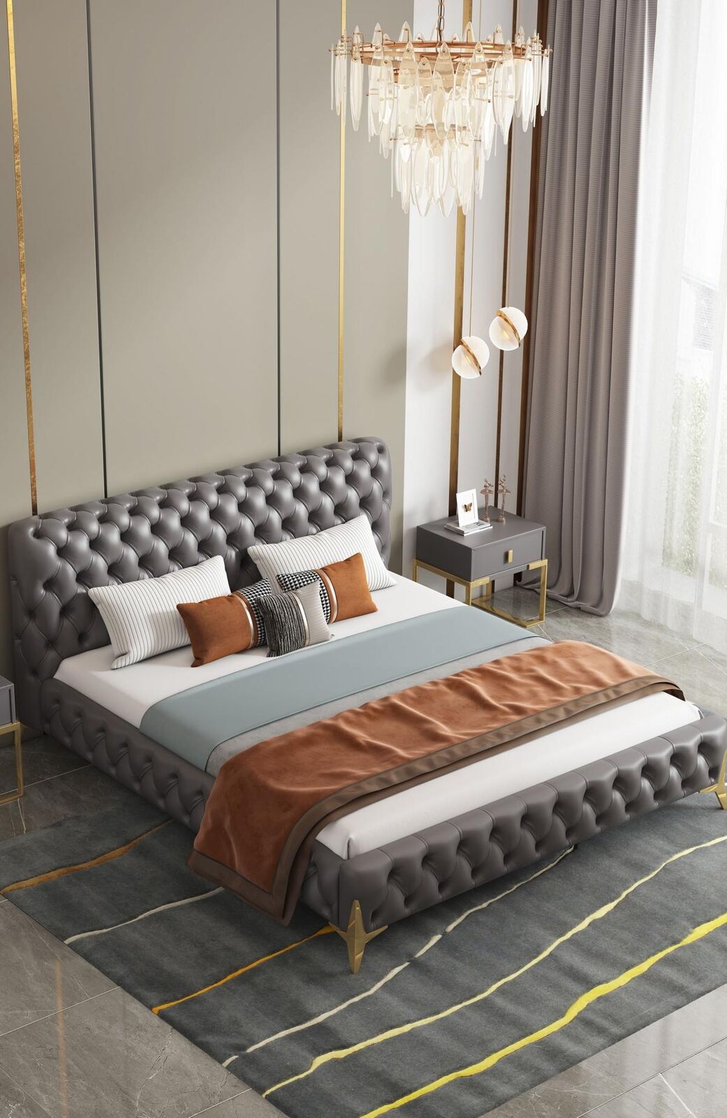 Chesterfield Bett Polster Design Luxus Doppel Hotel Betten Luxus Hotel Neu