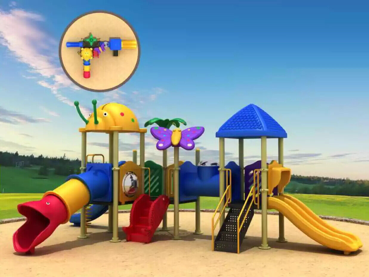 Spielturm mit Rutschen Bunter Spielplatz aus Kunststoff Outdoor Turm