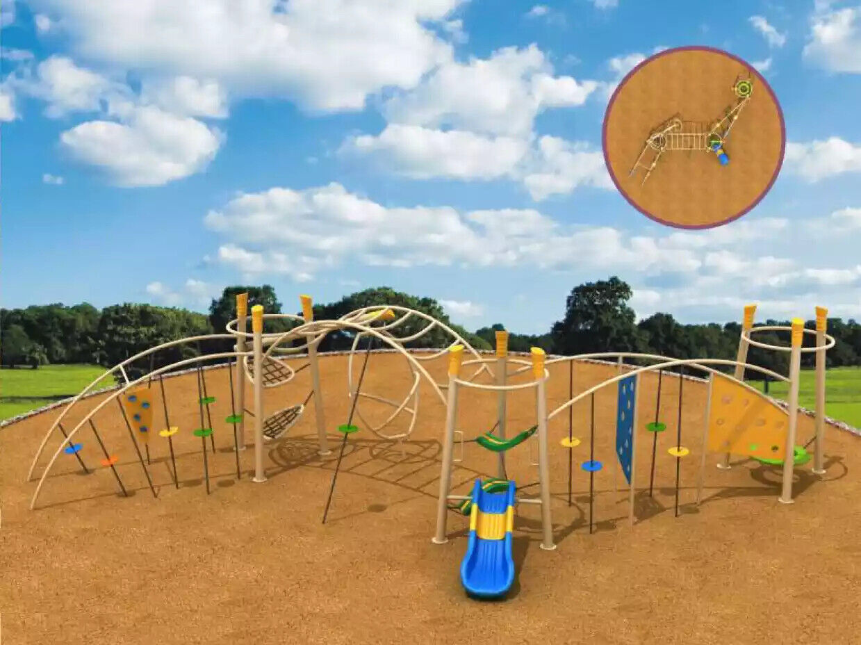 Sportplatz für Kinder Holz Kletterturm Outdoor mit Rutsche Neu
