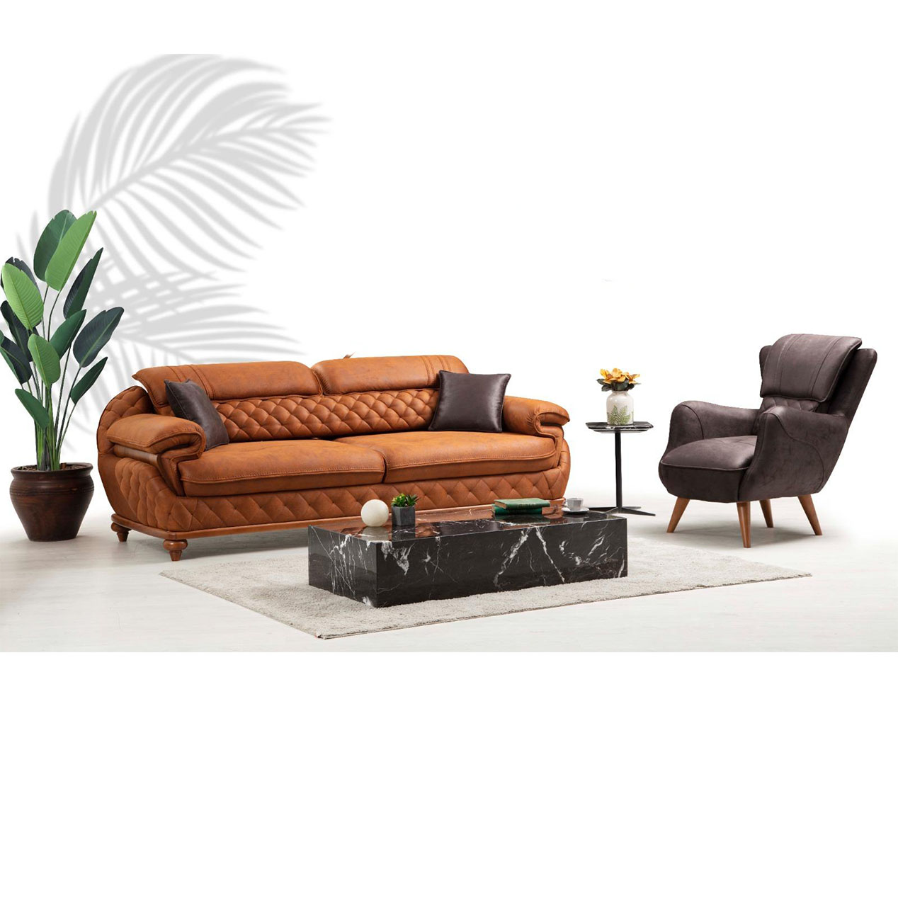 Modern Möbel Wohnzimmer Komplett Sofa Couch Dreisitzer Polstermöbel Sessel