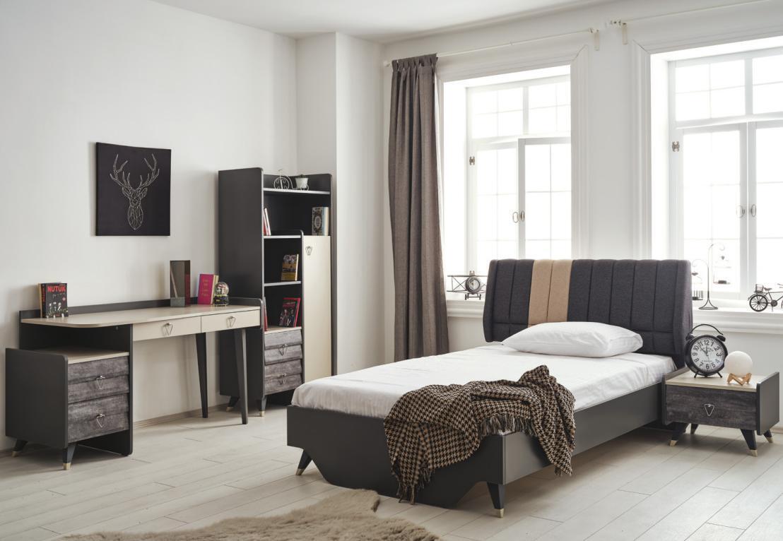 Schlafzimmerset Luxuriöses stilvolle Schlafzimmer Set Bett Bücherregal