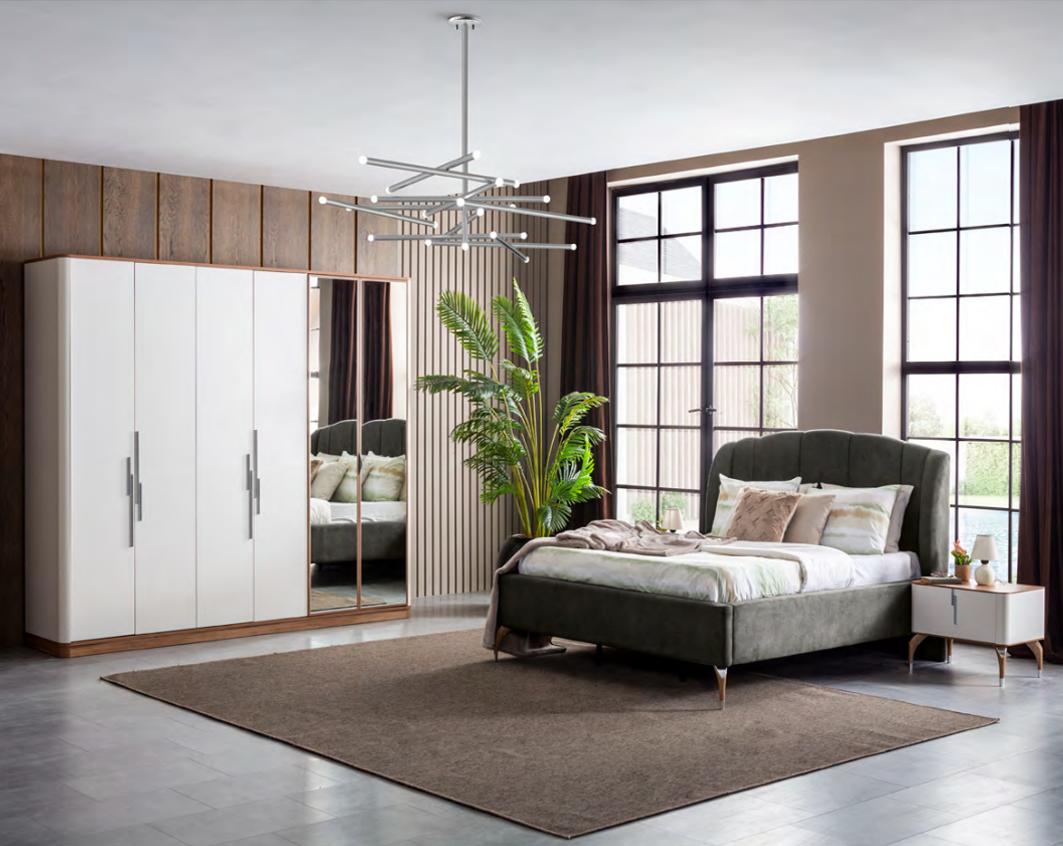 Luxuriöse Schlafzimmer Set Komplettes Bett 2x Nachttisch Modern 3tlg