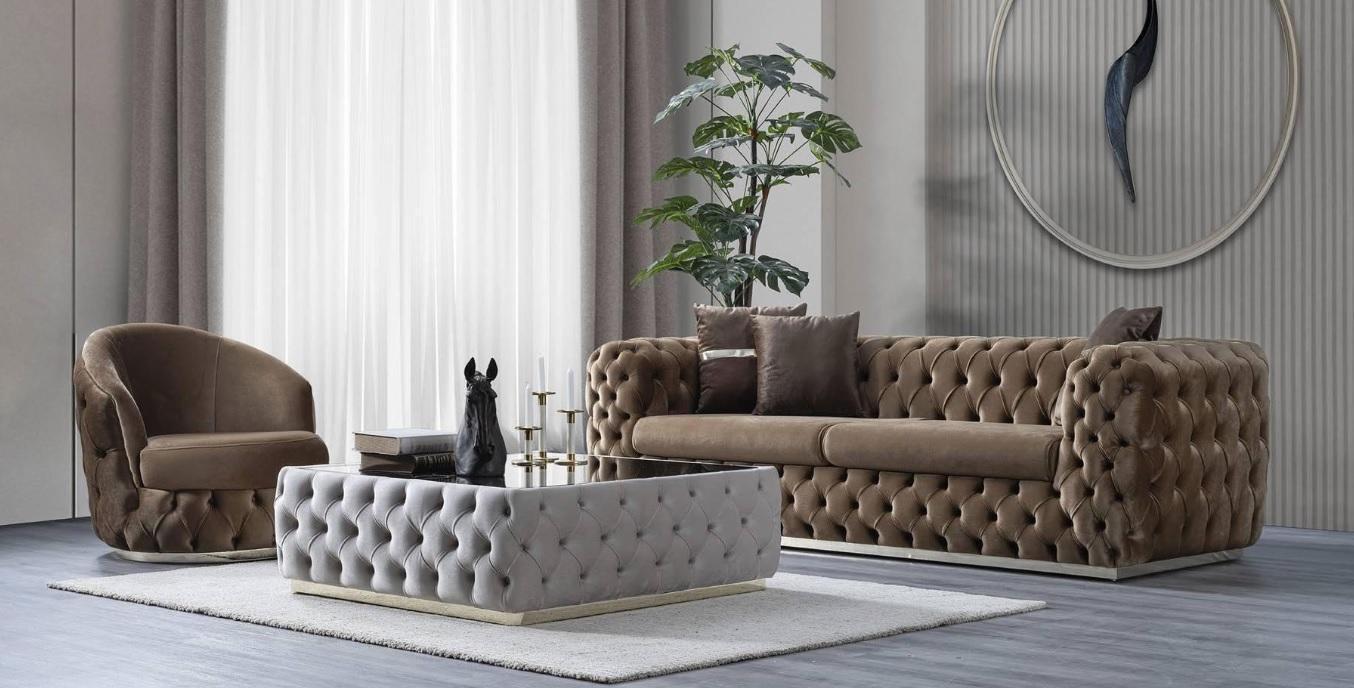 Designer Wohnzimmer set 3 + 1 Sitzer Möbel Luxus und Modernes set 2tlg