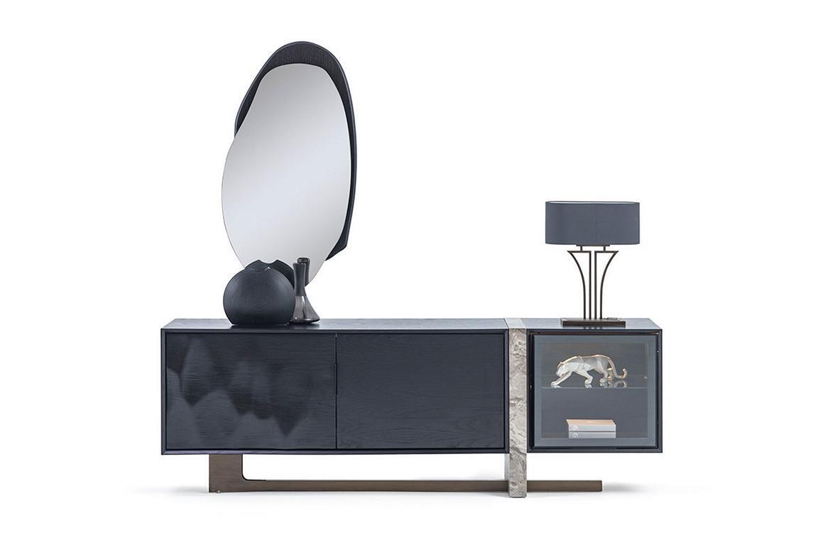 Sideboard Buffet Spiegel Esszimmer Wohnzimmer Modern Design 2tlg. Set