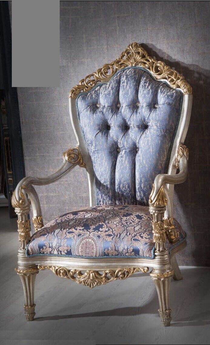 Design Chesterfield Sessel 1 Sitzer Couch Polster Luxus Textil Einsitzer