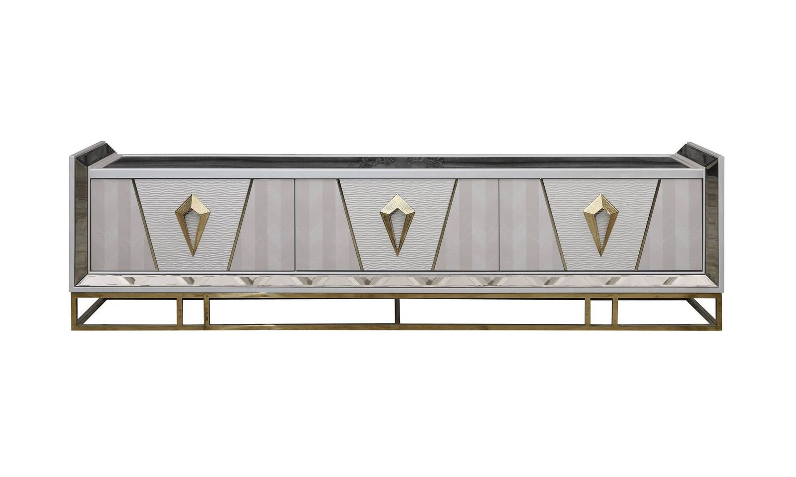 Sideboard RTV Lowboard TV Ständer Holz Grau Wohnzimmer Tisch Moderne