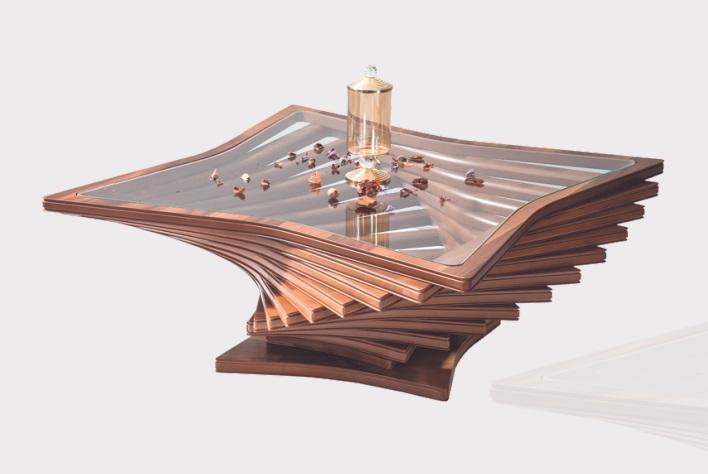Exklusiver Goldener Couchtisch Wohnzimmer Sofatisch Edler Glastisch