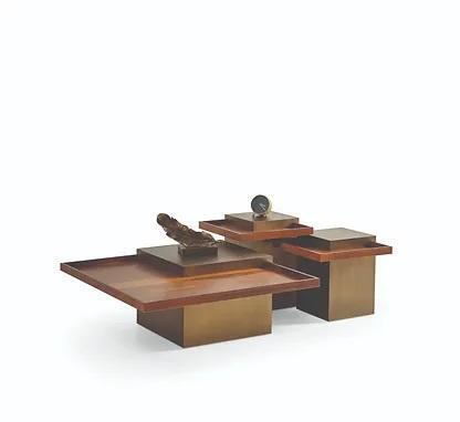 Moderner Brauner Couchtisch Set Wohnzimmer Holz Kaffeetisch Luxus Set