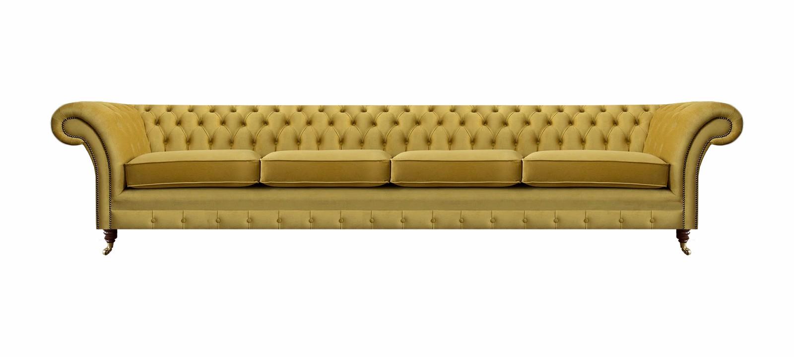 Wohnzimmer Gelb Sofa Viersitzer Couch Chesterfield Polstersitz Einrichtung