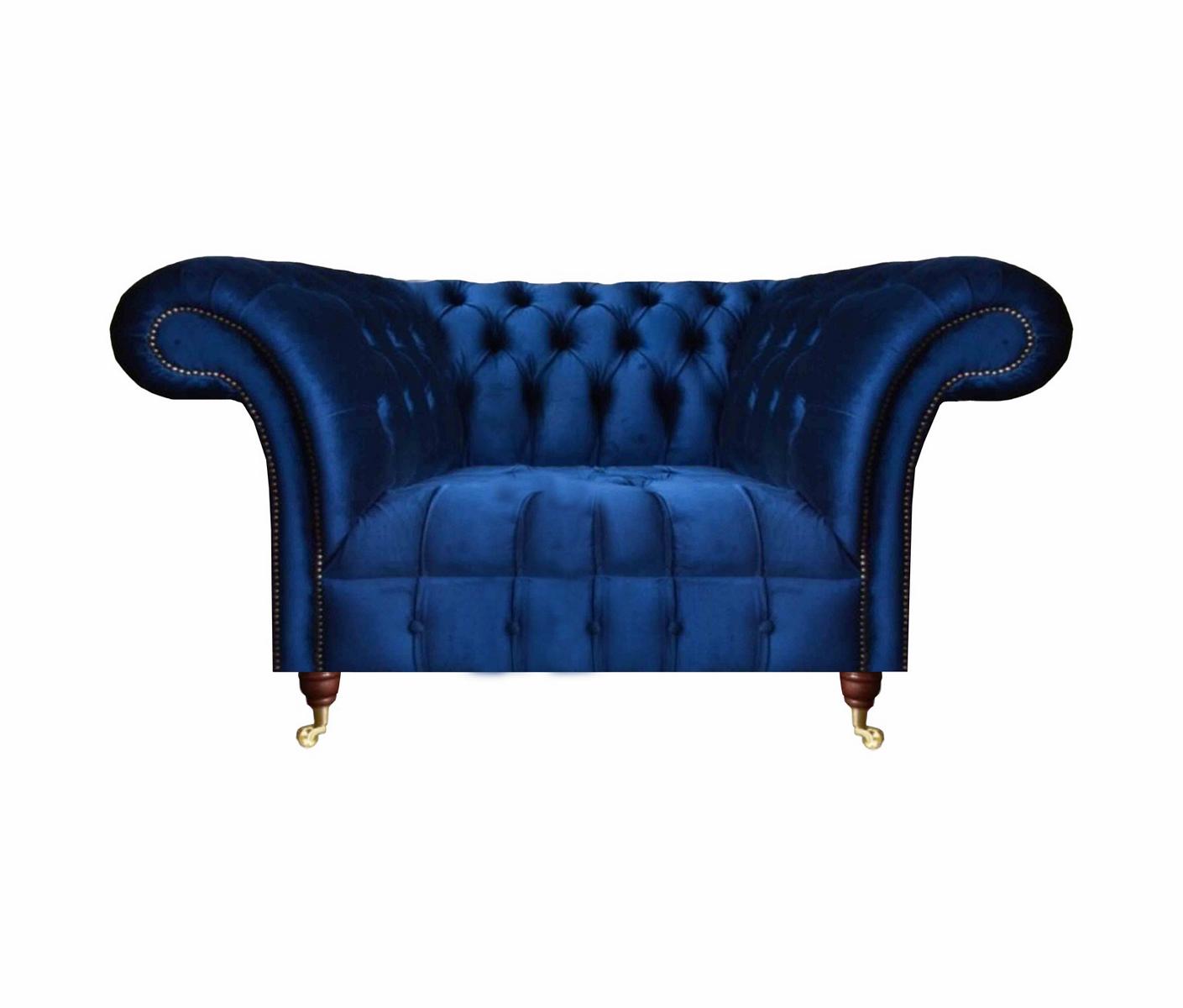 Wohnzimmer Sessel Chesterfield Luxus Blau Luxus Textil Polstermöbel Einrichtung