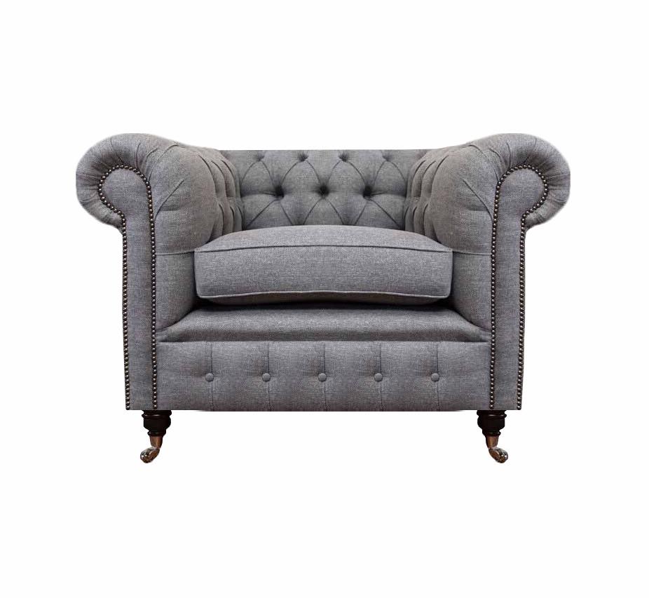 Wohnzimmer Sessel Luxus Polster Stoff Chesterfield Textil Sitz Neu Einrichtung