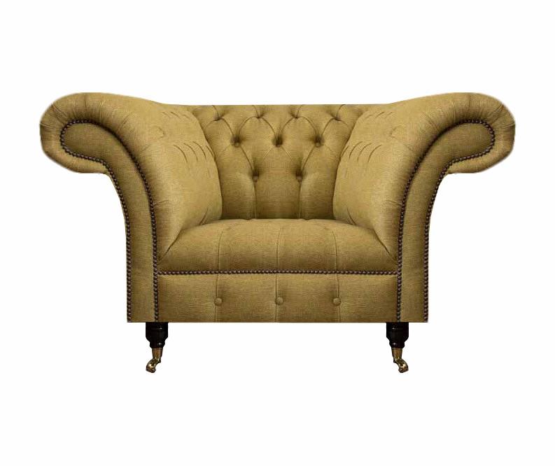 Sessel Textil Einrichtung Luxus Polstersessel Chesterfield Wohnzimmer Neu