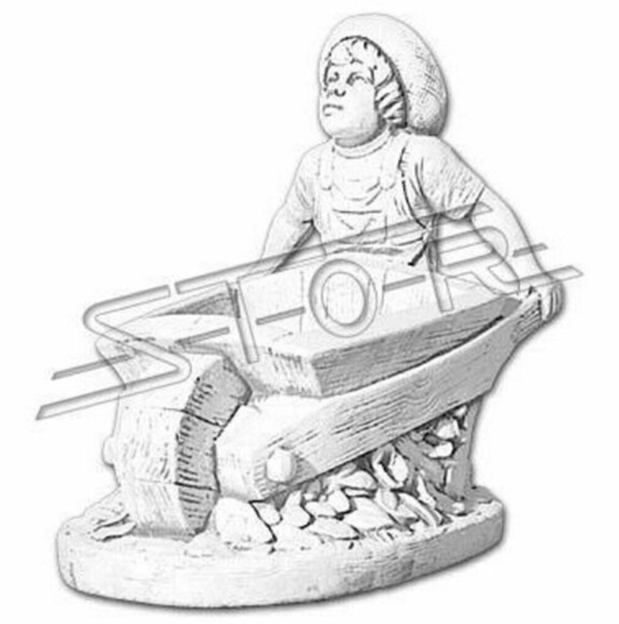 Figur Skulptur Garten Blumen Topf Kübel Dekoration Stein Figuren Skulpturen 2034